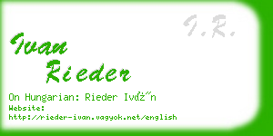 ivan rieder business card